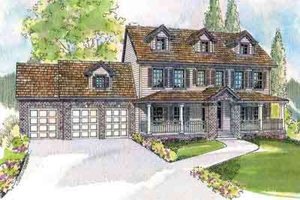 Colonial Exterior - Front Elevation Plan #124-498