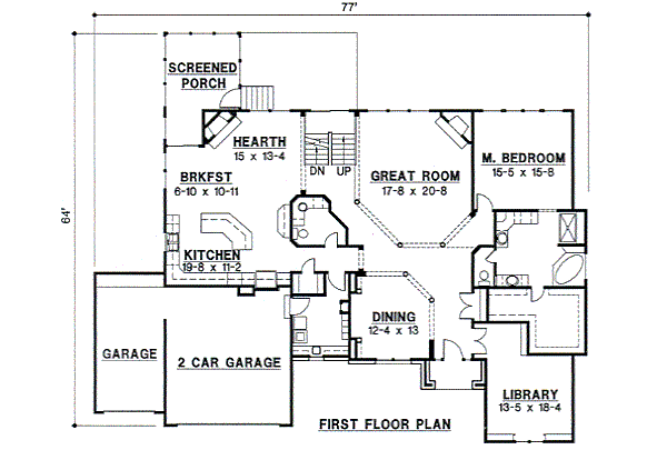Traditional Floor Plan - Main Floor Plan #67-697