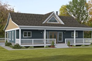 Architectural House Design - Prairie Exterior - Front Elevation Plan #932-1024