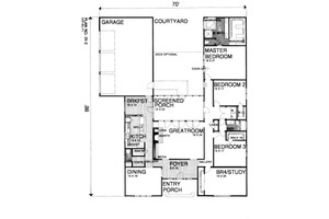 Floor Plan - Main Floor for Southern House Plan #30-358 - 4 bed, 2.5 bath