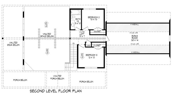 Country Floor Plan - Upper Floor Plan #932-1156