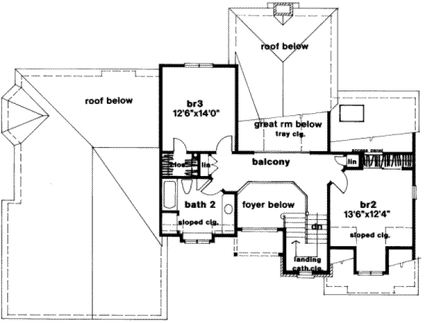 European Floor Plan - Upper Floor Plan #328-132
