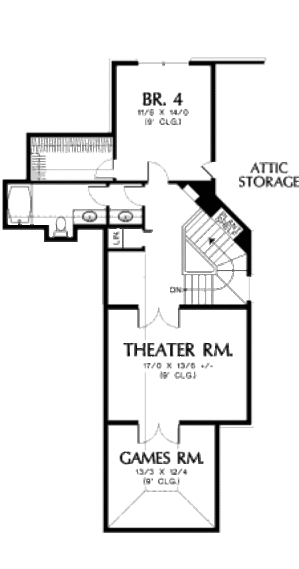 Southern Floor Plan - Upper Floor Plan #48-352