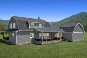 Exterior - Rear Elevation for Farmhouse House Plan #1115-16 - 4 bed, 3.5 bath