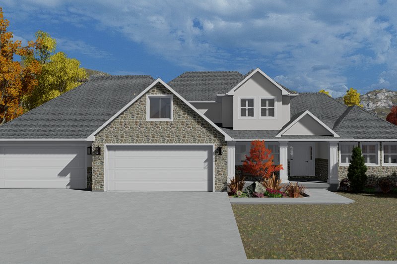 Dream House Plan - Traditional Exterior - Front Elevation Plan #1060-62