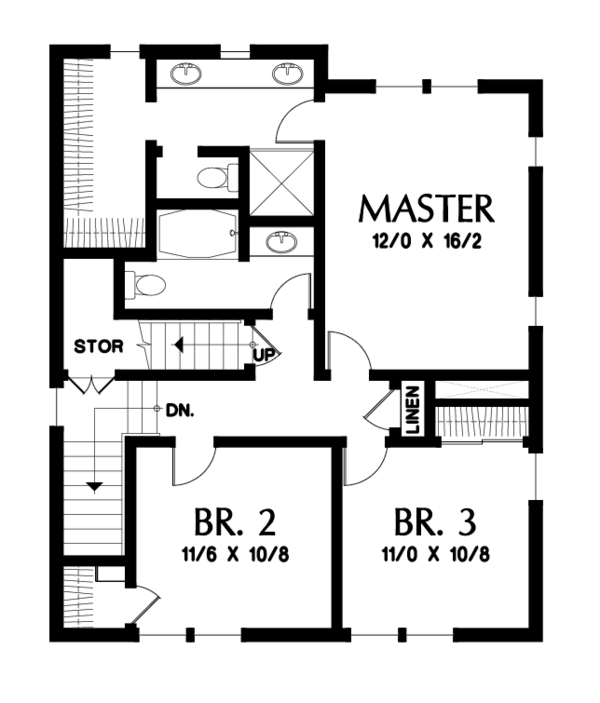 Craftsman Floor Plan - Upper Floor Plan #48-678