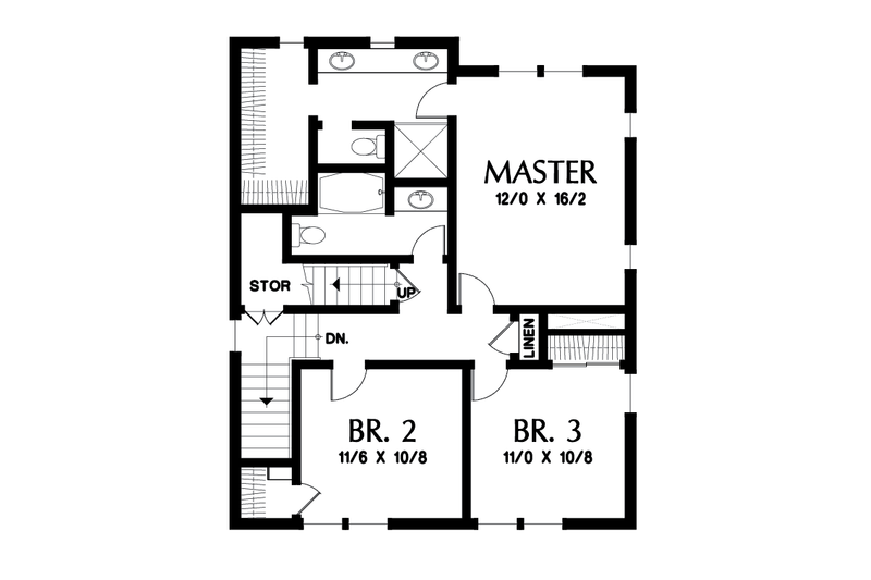 Home Plan - Floor Plan - Upper Floor for Craftsman House Plan #48-678 - 4 bed, 3.5 bath