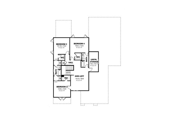 Floor Plan - Upper Floor for Contemporary House Plan #1080-32 - 5 bed, 4.5 bath