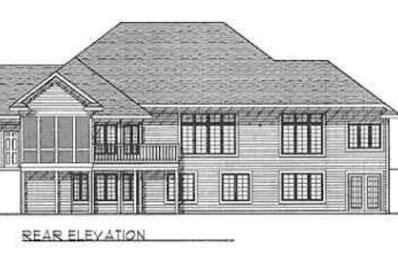 Exterior - Rear Elevation for Traditional House Plan #70-342 - 2 bed, 2 bath