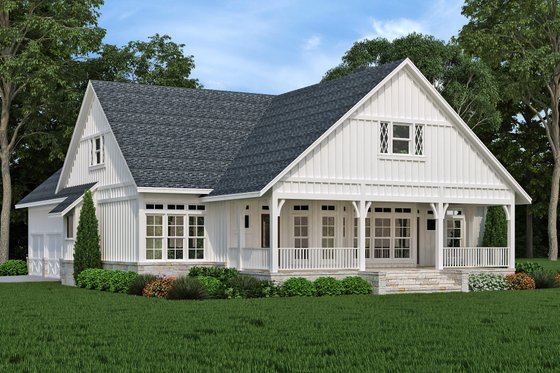 Exterior - Rear Elevation for Farmhouse House Plan #45-613 - 3 bed, 2 bath