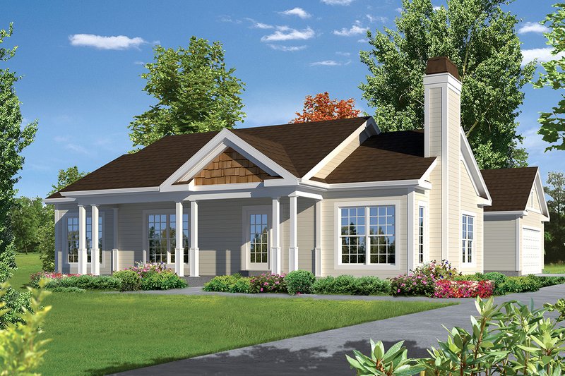 House Blueprint - Ranch Exterior - Front Elevation Plan #57-638