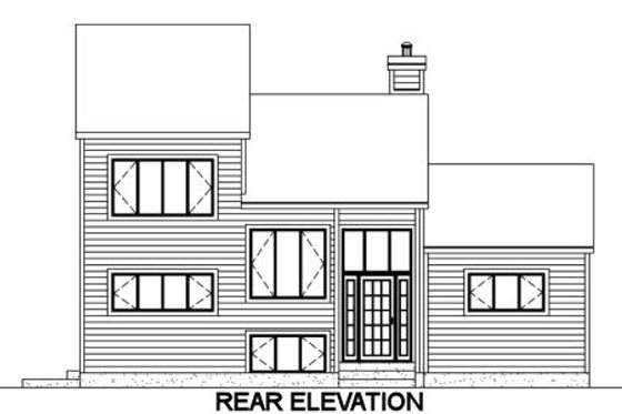 Exterior - Rear Elevation House Plan #25-2282 - 3 bed, 2.5 bath