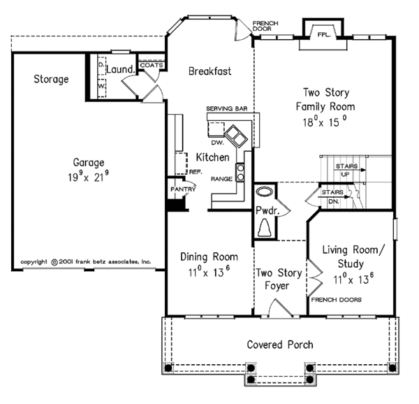 Home Plan - Colonial Floor Plan - Main Floor Plan #927-783