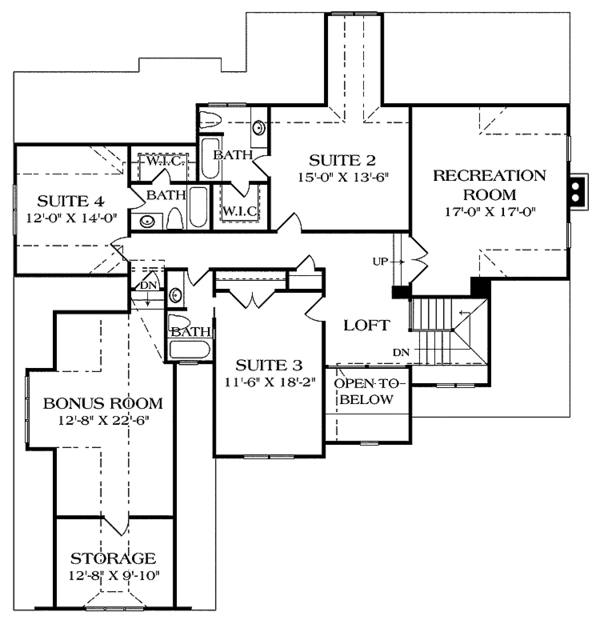 Home Plan - Country Floor Plan - Upper Floor Plan #453-452