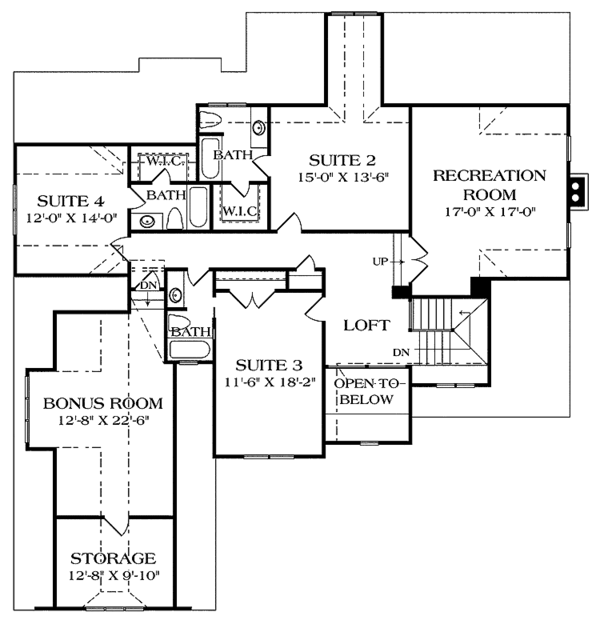 House Design - Country Floor Plan - Upper Floor Plan #453-452