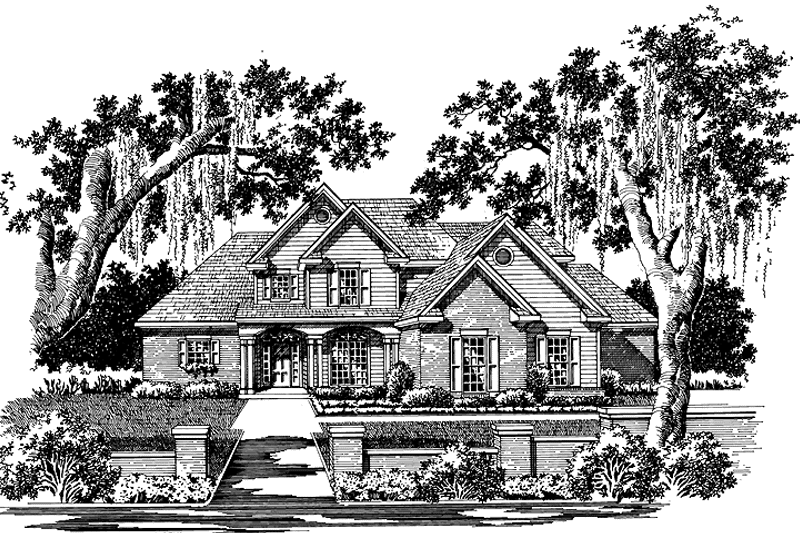 House Blueprint - Exterior - Front Elevation 3 for Country House Plan #952-215 - 4 bed, 3 bath