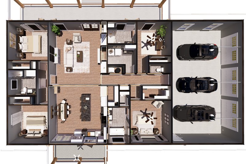 Dream House Plan - Exterior - Rear Elevation 1 for Farmhouse House Plan #44-319 - 4 bed, 3.5 bath