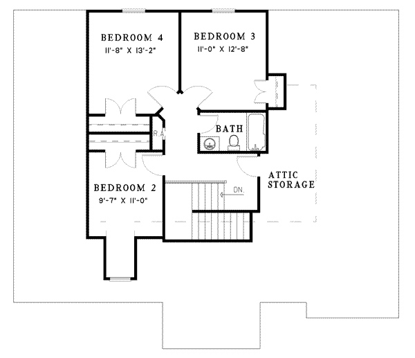 House Plan Design - European Floor Plan - Upper Floor Plan #17-2049