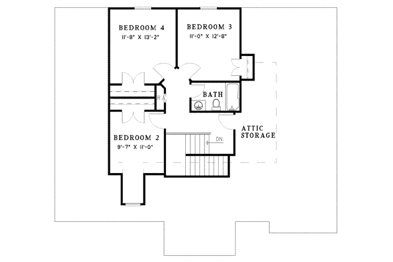 House Plan Design - Floor Plan - Upper Floor for European House Plan #17-2049 - 4 bed, 2.5 bath