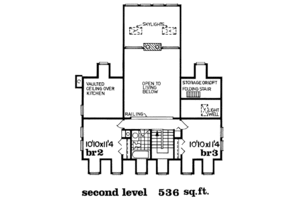 Floor Plan - Upper Floor for Country House Plan #47-474 - 3 bed, 2.5 bath