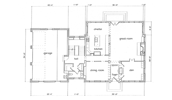 Architectural House Design - Classical Floor Plan - Main Floor Plan #992-7