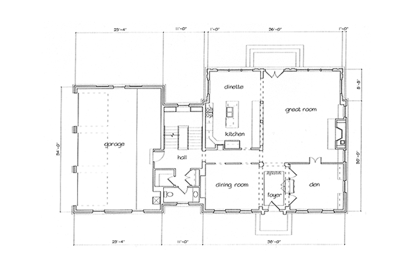 Architectural House Design - Floor Plan - Main Floor for Classical House Plan #992-7 - 4 bed, 3.5 bath