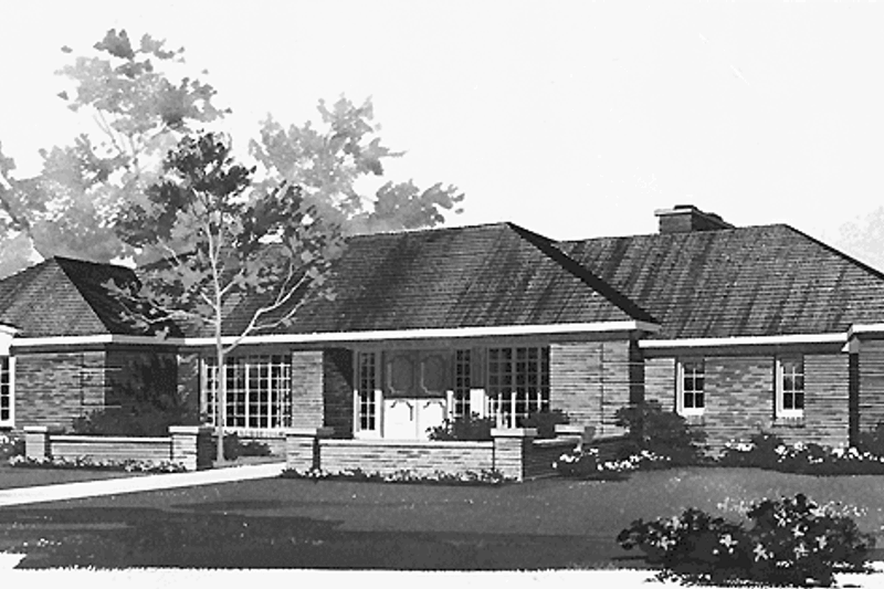 Home Plan - Contemporary Exterior - Front Elevation Plan #72-653