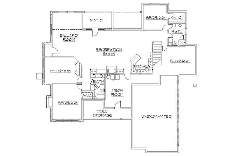 Home Plan - Floor Plan - Lower Floor for Traditional House Plan #945-29 - 5 bed, 3.5 bath
