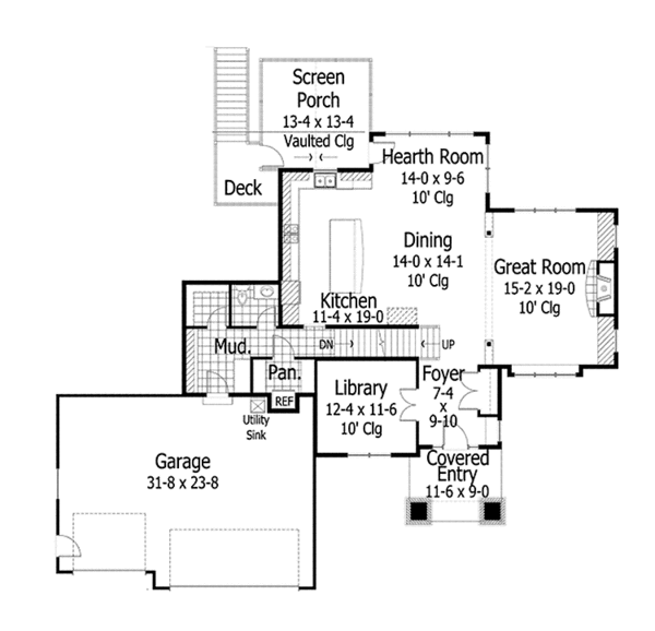 Architectural House Design - European Floor Plan - Main Floor Plan #51-1128
