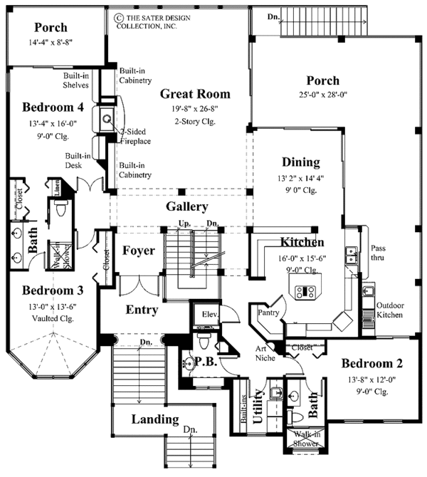 Home Plan - Mediterranean Floor Plan - Main Floor Plan #930-132