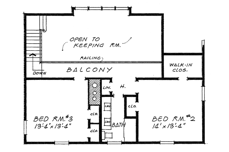 Home Plan - Floor Plan - Upper Floor for Colonial House Plan #315-120 - 3 bed, 2.5 bath