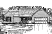 Country Style House Plan - 3 Beds 2 Baths 1364 Sq/Ft Plan #30-322 Exterior 