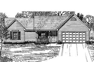 Exterior - Front Elevation 3 for Country House Plan #30-322 - 3 bed, 2 bath