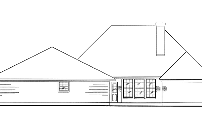 House Blueprint - Exterior - Rear Elevation for Country House Plan #968-10 - 3 bed, 2.5 bath