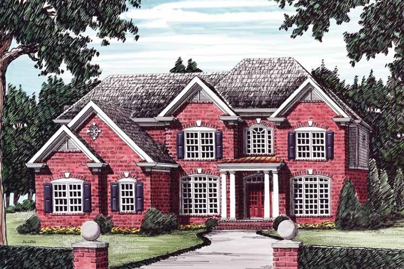 House Plan Design - Exterior - Front Elevation 8 for Colonial House Plan #927-564 - 5 bed, 4 bath