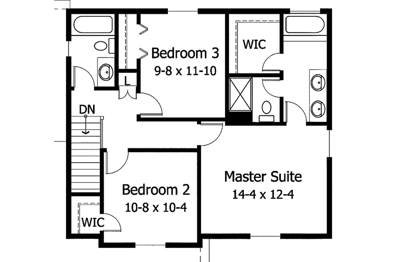 Home Plan - Floor Plan - Upper Floor for Country House Plan #51-811 - 3 bed, 2.5 bath