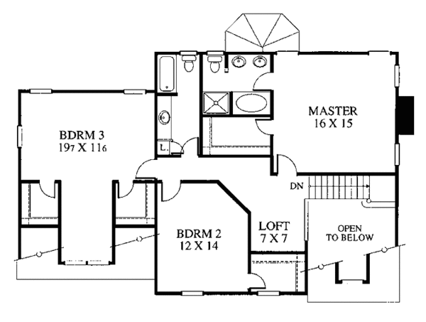 Architectural House Design - Country Floor Plan - Upper Floor Plan #1053-7