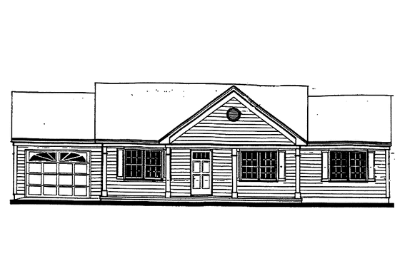Exterior - Front Elevation 3 for Country House Plan #30-244 - 3 bed, 2 bath