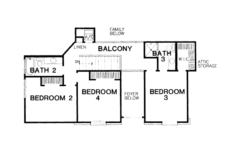 Home Plan - Floor Plan - Upper Floor for Mediterranean House Plan #472-90 - 4 bed, 3.5 bath