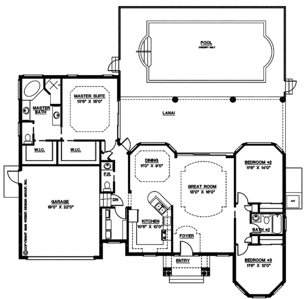 Architectural House Design - Mediterranean Floor Plan - Main Floor Plan #1017-113