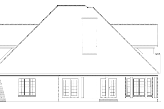 Exterior - Rear Elevation for Classical House Plan #17-2666 - 4 bed, 2.5 bath