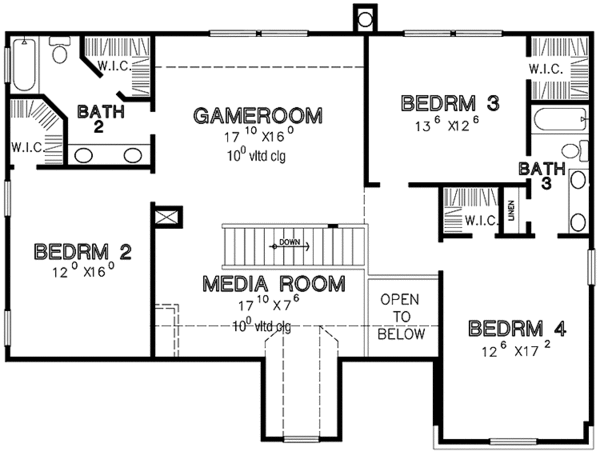 House Plan Design - Country Floor Plan - Upper Floor Plan #472-344