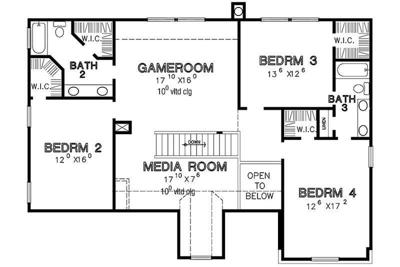 Home Plan - Floor Plan - Upper Floor for Country House Plan #472-344 - 4 bed, 3.5 bath