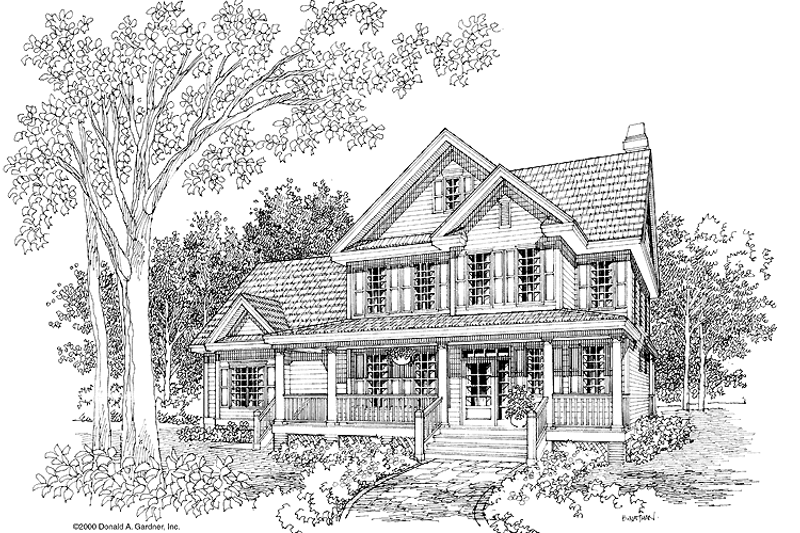 Country Style House Plan - 3 Beds 2.5 Baths 1918 Sq/Ft Plan #929-552