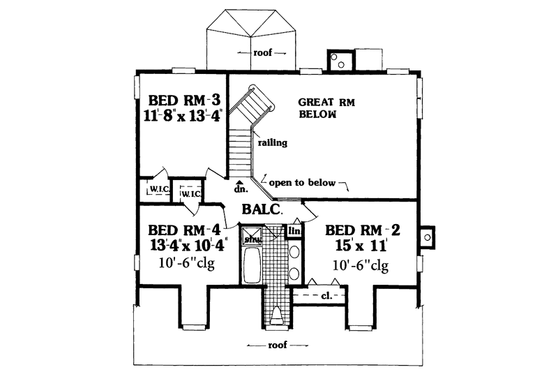House Plan Design - Floor Plan - Upper Floor for Farmhouse House Plan #3-314 - 4 bed, 2.5 bath