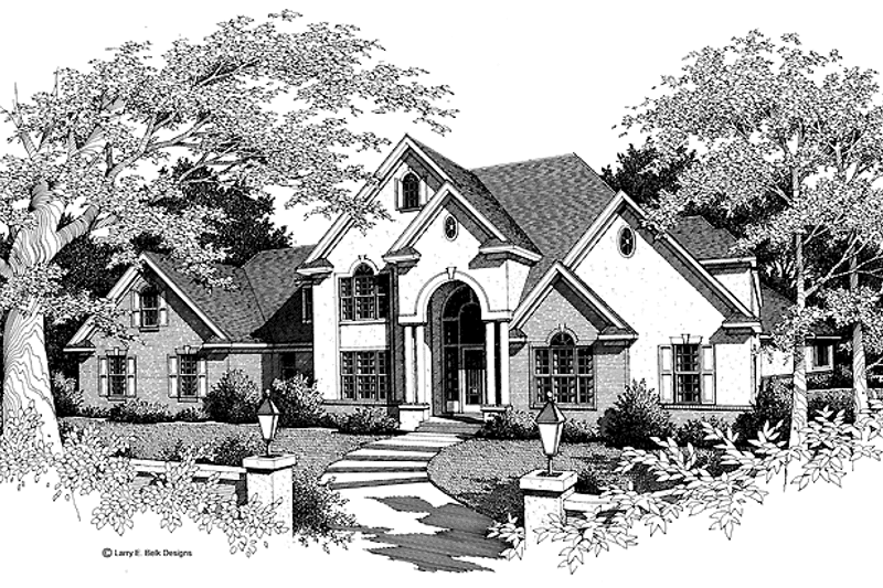 Home Plan - Exterior - Front Elevation 3 for Mediterranean House Plan #952-74 - 5 bed, 4 bath