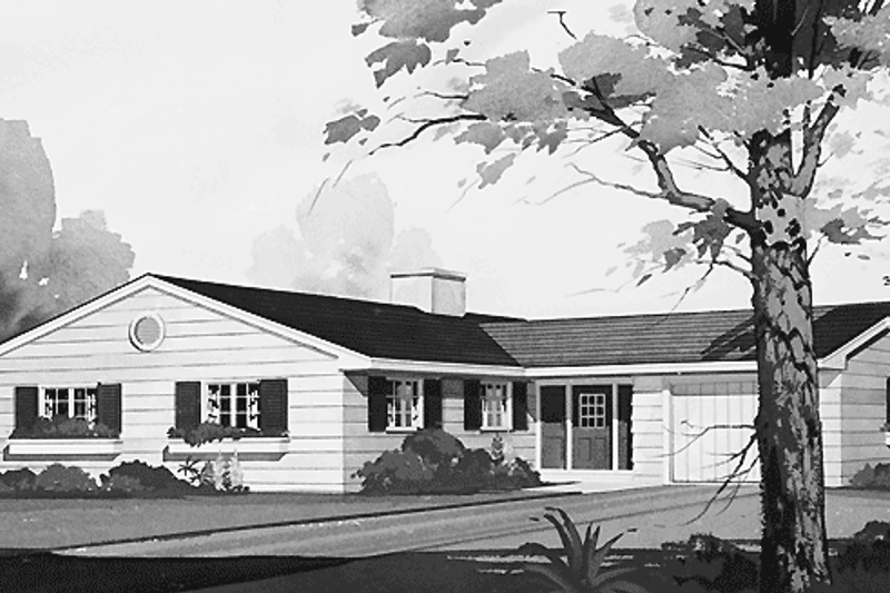 Architectural House Design - Ranch Exterior - Front Elevation Plan #72-516