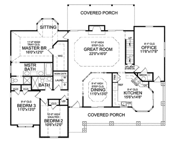 Architectural House Design - Ranch Floor Plan - Main Floor Plan #314-292