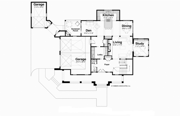Architectural House Design - Prairie Floor Plan - Main Floor Plan #928-248