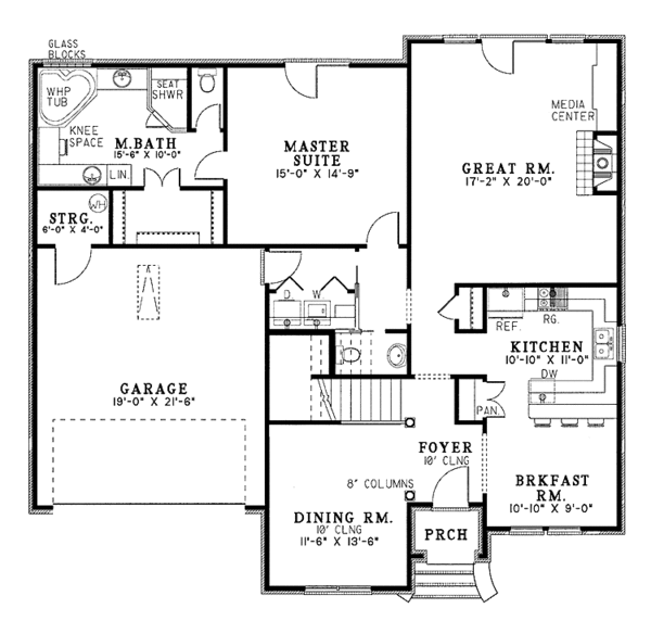 House Plan Design - Tudor Floor Plan - Main Floor Plan #17-2708